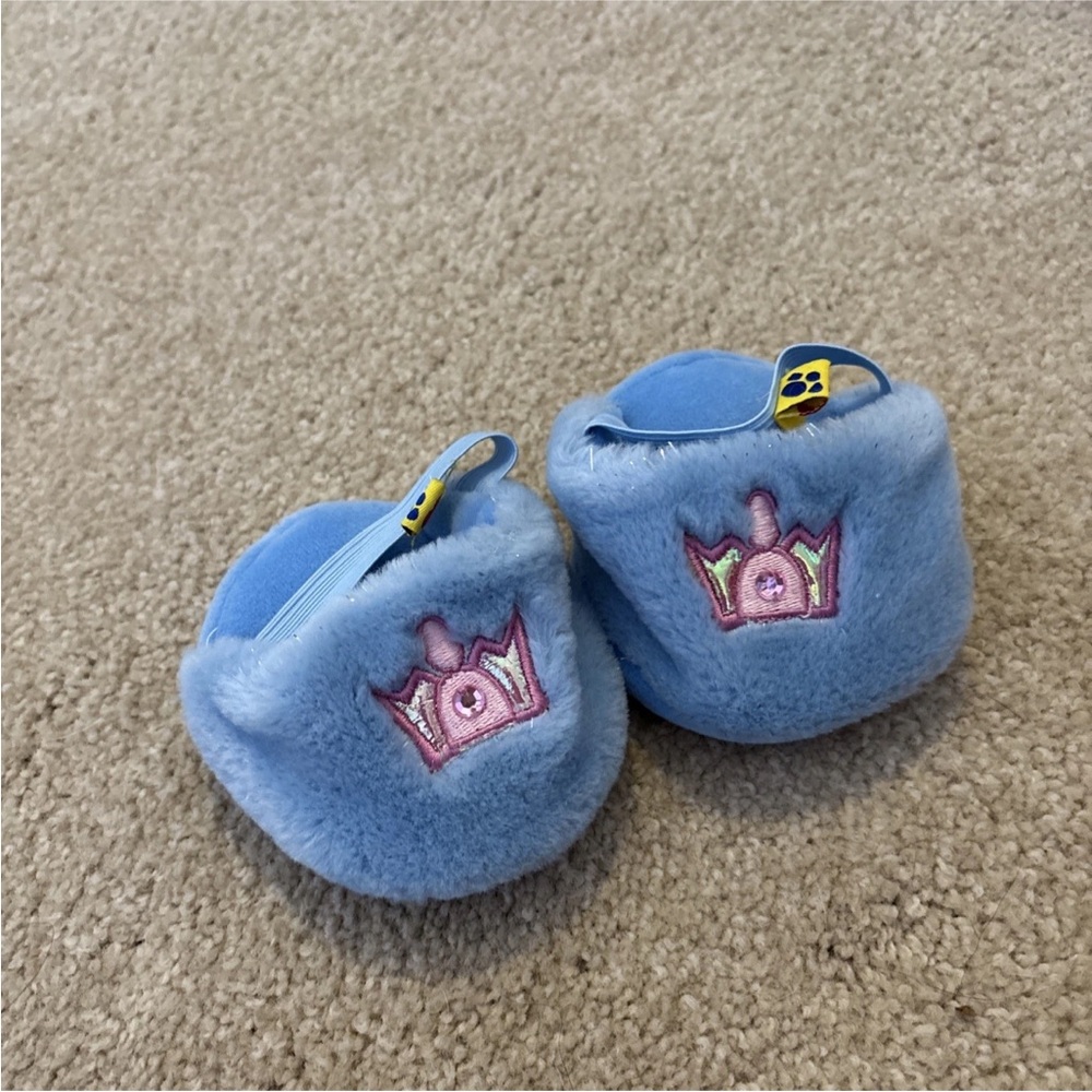Build A Bear Shoes Slippers Blue Pink Princess Fuzzy Loungewear PJs Pajamas BABW